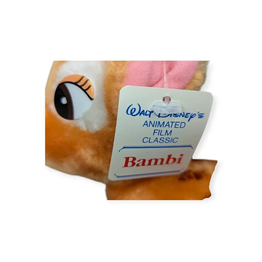 Vintage 1980s Disney Bambi & Dumbo Plush In Original Packaging with Tags 7